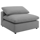 Segoura - 5 Piece Upholstered Modular Sectional With Reclined Back Pillows - Gray by HouseOfZazla