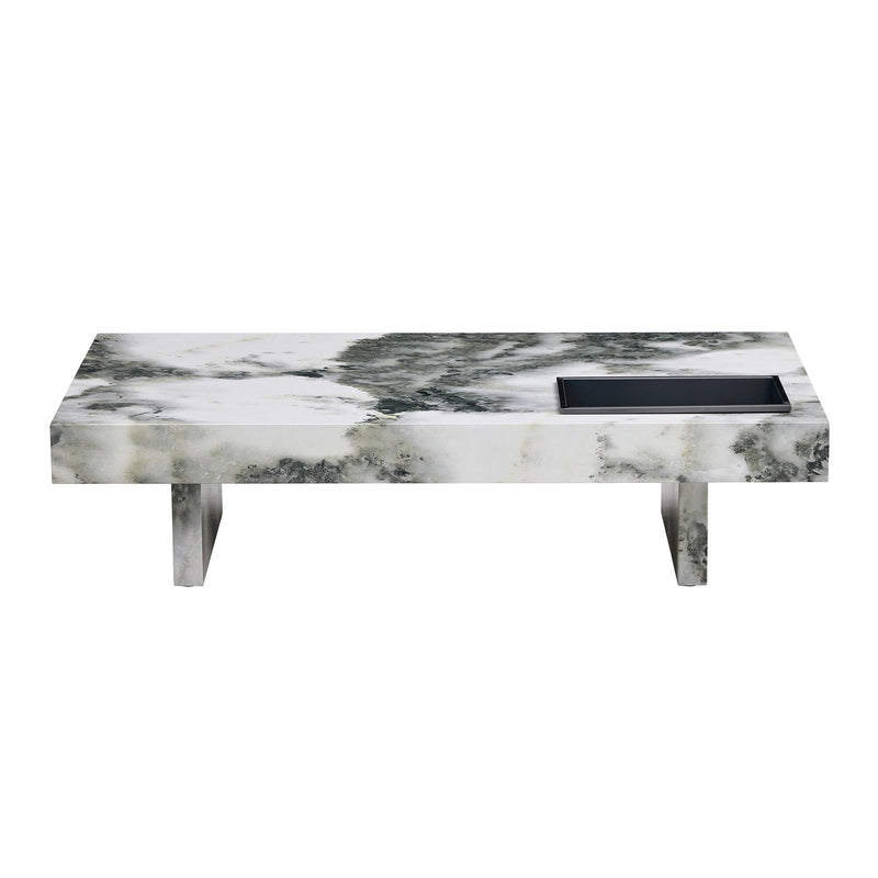 A modern and practical coffee table with black and white patterns. Made of MDF material. The fusion of elegance and natural fashion 47.2"x 23.6"x 12 "