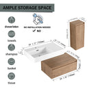 Modern Wall Mounted Bathroom Vanity With Resin Sink And Side Cabinet, Soft Close Drawer, Imitative - Imitative Oak by HouseOfZazla