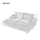 Oversized Loveseat Chaise With 2 USB Ports, 2 Cup Holders And 2 Throw Pillows by Unique Piece Furniture