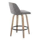 Toriano - Contemporary Fixed-Height Counter Stool & Swivel With Round Footrest (Set of 2)