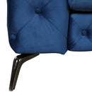 40.5" Velvet Upholstered Accent Sofa, Modern Single Sofa Chair with Button Tufted Back, Modern Single Couch for Living Room, Bedroom, or Small Space, Blue