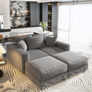 Convertible Deep Seat Sofa With Soft Pillows And Ottomans by HouseOfZazla