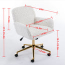 Office Chair, Artificial Rabbit Hair Home Office Chair With Metal Base, Adjustable Desk Chair Swivel Office Chair, Vanity Chair by HouseOfZazla