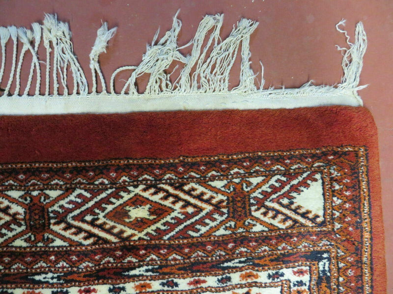 7' X 9' Vintage Handmade Bokhara Turkoman Pakistan Wool Rug Carpet Nice