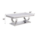 Zander Printed Faux Marble Top Mirrored Coffee Table