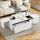 Extendable Coffee Table With 2 Hidden Storage Space And 2 Drawers For Living Room by HouseOfZazla