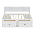 Daybed With 2 Bedside Cabinets, Upper Shelves And 4 Drawers