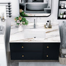 Elegant Vanity Top With Undermount Sink And Backsplash, Sintered Stone by HouseOfZazla