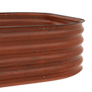 3-Tier Galvanized Steel Raised Garden Bed Kit, 62.25" x 43" x 32.25", 3 Combining Planter Boxes with Rubber Strip Edging, Open Bottom for Backyard, Garden, Patio, Brown