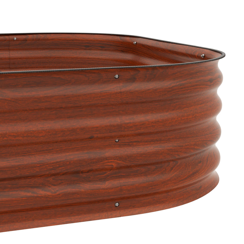 3-Tier Galvanized Steel Raised Garden Bed Kit, 62.25" x 43" x 32.25", 3 Combining Planter Boxes with Rubber Strip Edging, Open Bottom for Backyard, Garden, Patio, Brown