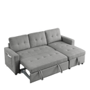 78.5" Sleeper Sofa Bed Reversible Sectional Couch with Storage Chaise and Side storage bag for Small Space Living Room Furniture Set