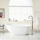 Contemporary Glossy Freestanding Bathtub With Overflow And Drain