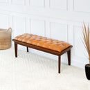 Arden - Bench With Buttons - Brown / Rustic / Tan by HouseOfZazla
