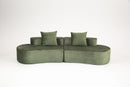 Cozy Corduroy 2-Seater Sofa with Lumbar Pillows