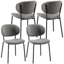 Boucle Dining Chairs, Dining Chairs With Metal Legs For Dining Room, Kitchen, Living Room by HouseOfZazla