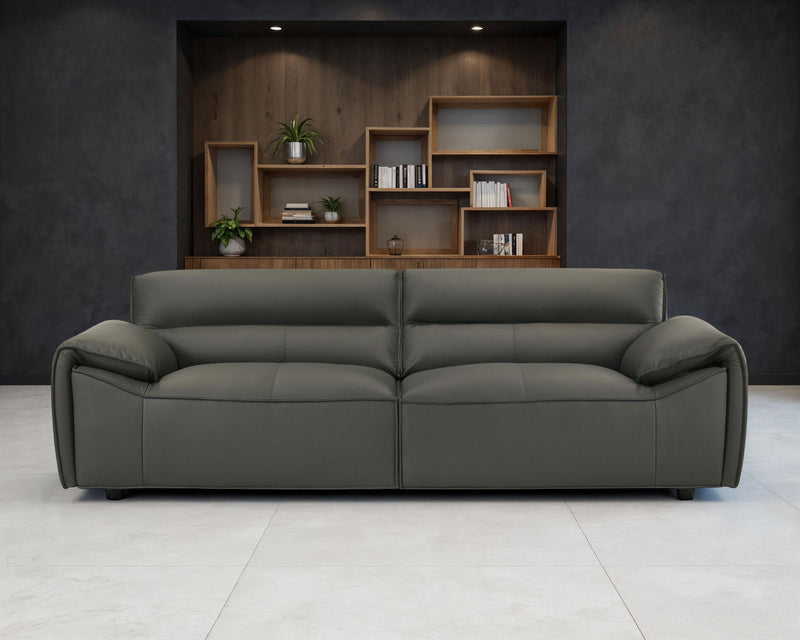 Buxton Top Grain Leather Upholstered Sofa Graphite, photo 2 of 7