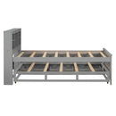 Platform Bed With Storage Headboard, USB, Trundle And 3 Drawers