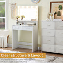 Vanity Desk With Mirror And Lights, Dressing Table With Large Drawer, 2 Level Storage Dresser & 3 Lighting Modes Adjustable Brightness, Suitable For Bedroom by HouseOfZazla