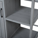 Outdoor Kitchen Island Fir Wood Prep Station with Stainless Steel Top