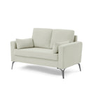 3 Piece Living Room Sofa Set, including 3-Seater Sofa, Loveseat and Sofa Chair, with Two Small Pillows, Corduroy Beige