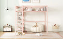 Loft Bed With 4 Tier Shelves And Storage