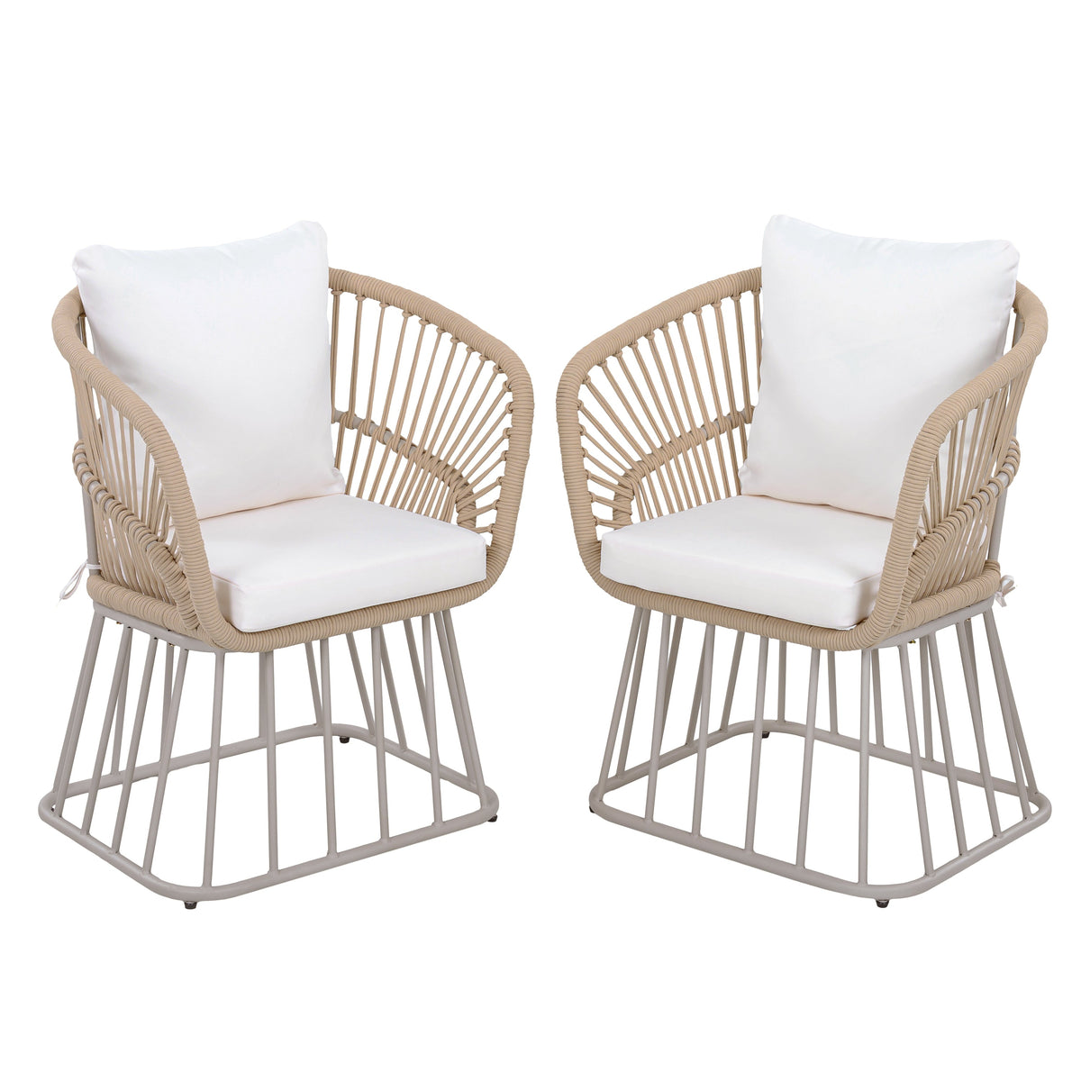 Outdoor Dining Chair MP1 - Teak Finish Wicker & Steel Frame, photo 5 of 10