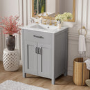 Bathroom Vanity With Ceramic Sink, Soft Close Doors, Flip Drawer, Double Layer Door Shelves by Unique Piece Furniture
