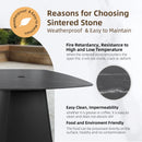 Outdoor Patio Dining Set, Squircle Dining Table, Dining Chairs With Sunbrella Cushions by Unique Piece Furniture