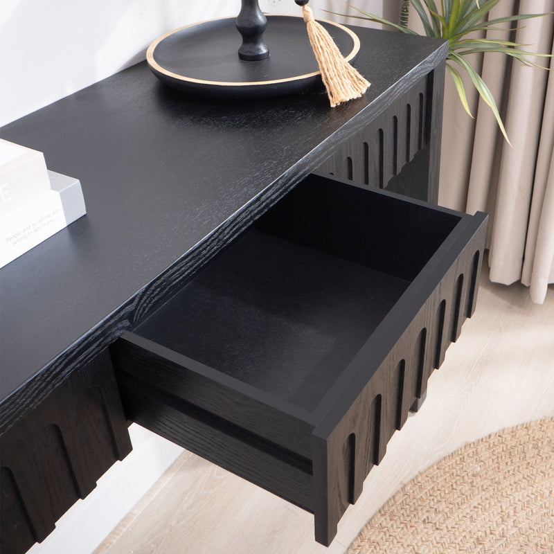 Modern Black Console Table with 4 Drawers – 59.2" Entryway Table with Storage, photo 11 of 12