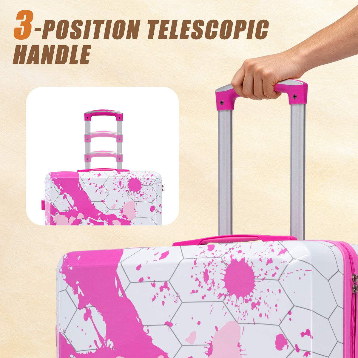 28 Inch PC Spinner Wheel Luggage - Pink, photo 8 of 10