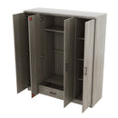4-Door Wardrobe with 1 Drawer, Gray