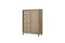 Queen Canopy Bedroom Set With A 2 Drawer Nightstand A Dresser With Poster Mirror And A Door Chest - Sand by HouseOfZazla