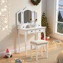 Sanlo Wooden Vanity Makeup Table and Stool Set