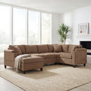 U Shaped Sectional Sofa, Corner Living Room Couch With Built In Cup Holders, Storage, USB Ports by HouseOfZazla