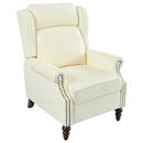 Push Back Recliner Chair Upholstered With Classic Wing Back And Solid Gourd-Shaped Legs by HouseOfZazla