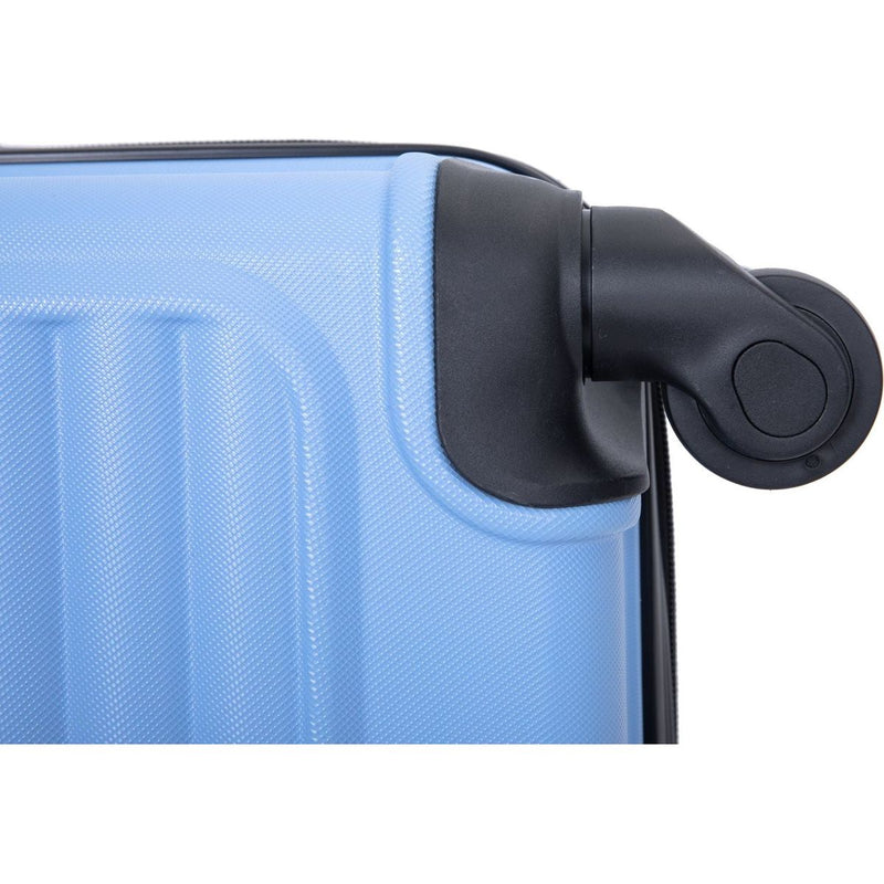 3 Piece Luggage Sets ABS Lightweight Suitcase with Two Hooks, Spinner Wheels, TSA Lock, (20/24/28) LIGHT BLUE