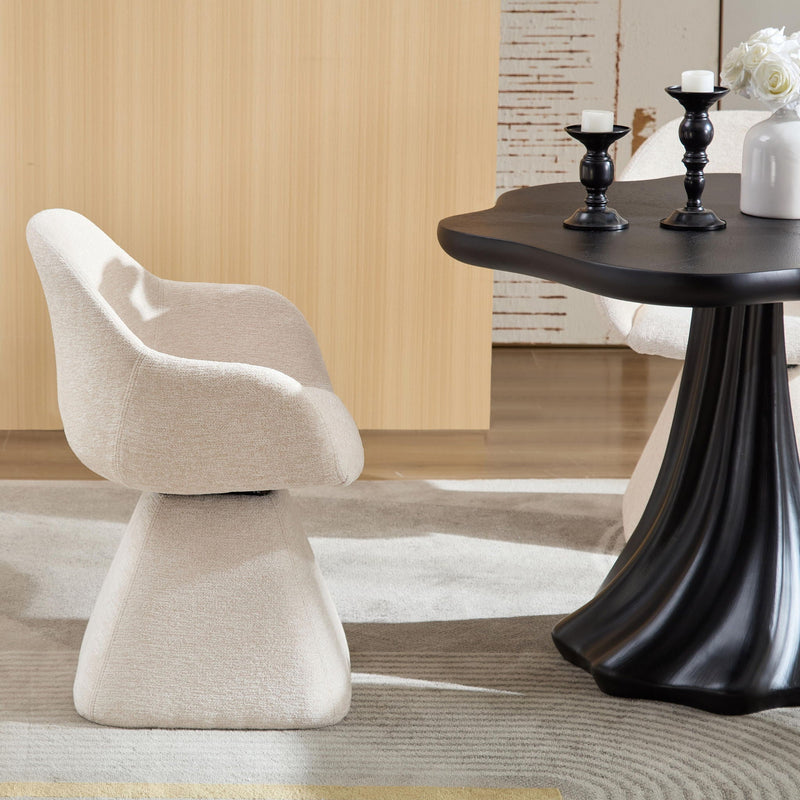 180° Rotating Accent Chair For Living Room - Beige, photo 3 of 14
