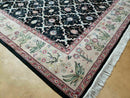 6' X 9' Handmade India Floral Oriental Wool Rug Carpet Hand Knotted Nice Black