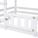 Twin Over Twin House Bunk Bed With Fence And Door by Unique Piece Furniture