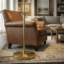 Verve - Floor Lamp With On / Off Switch Adjustable LED Round Base - Gold by HouseOfZazla