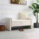 Modern Teddy Upholstered Large Bed End Bench With Arms And Storage by Unique Piece Furniture