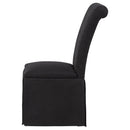 Shawna Upholstered Skirted Side Chair Black (Set of 2)