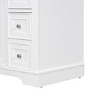 36" Bathroom Vanity with Sink Combo, One Cabinet and Six Drawers, Solid Wood and MDF Board, White