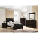 Twin Panel Bed With Headboard And Tapered Legs - Brown by HouseOfZazla