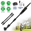 6in Cordless Pole Saw 7.4FT Maximum Extendable Length 35FT/S Speed Electric Pole Chainsaw 2Pcs 1.5Ah Batteries And Charger Included For Pruning Trimmi