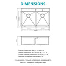 Topmount, Drop In Double Bowl Kitchen Sink