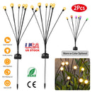 2Pcs Solar Firefly Lights Swaying Decorative Pathway Lamp IP65 Waterproof Landscape Patio Yard Night Light