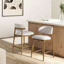 Locke - Modern Upholstered Counter Stool With Frame - Salt / Pepper by HouseOfZazla
