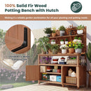 TOPMAX Potting Bench with Hutch, 50.2' Solid Fir Wood Garden Workstation by HouseOfZazla